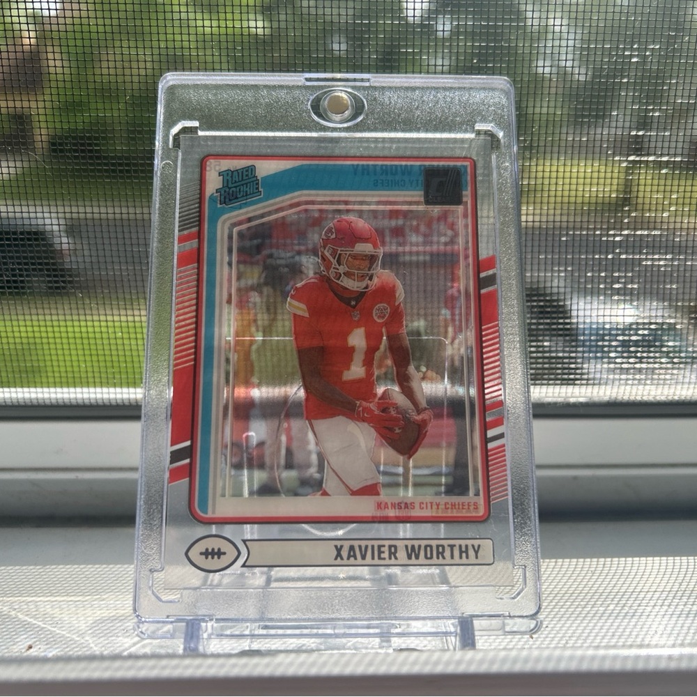 Xavier Worthy Donruss Clear Rated Rookie 2024 Kansas City Chiefs Football Card